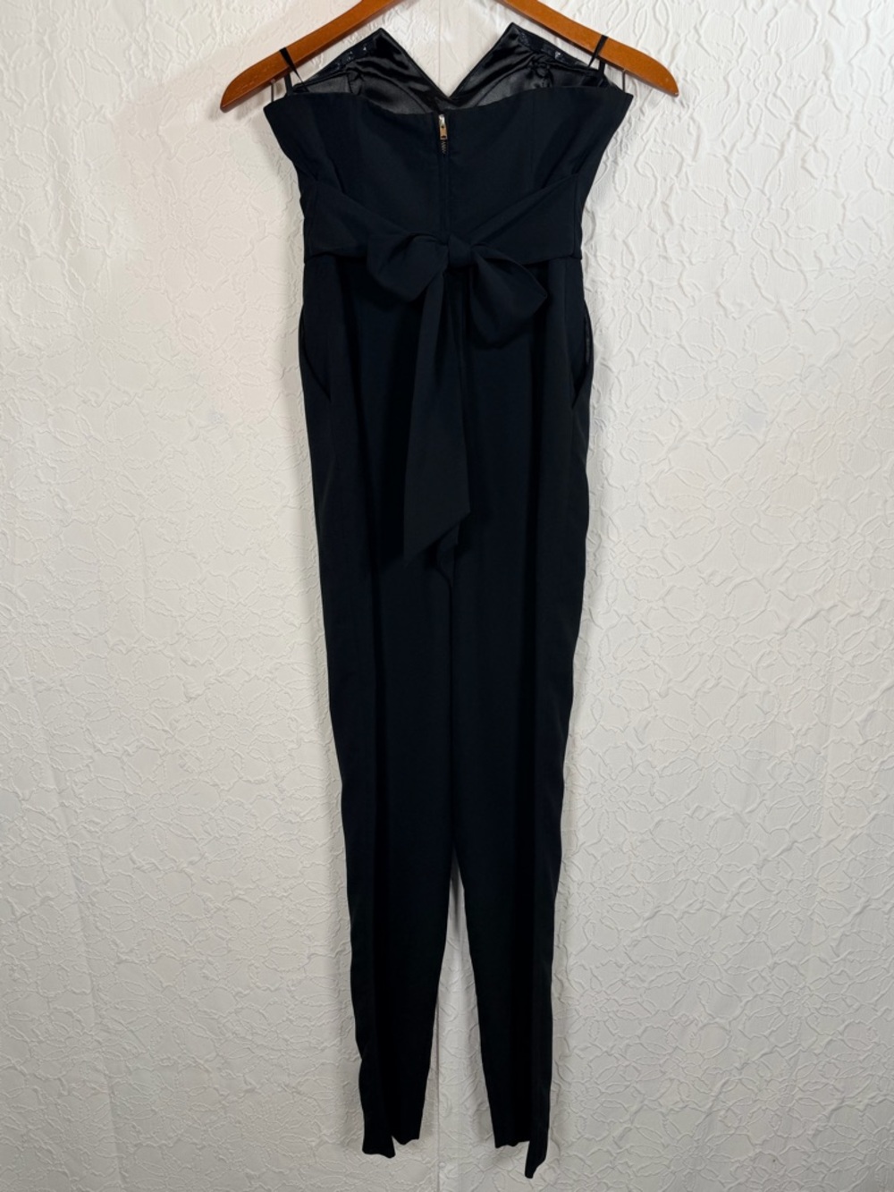 Bebe Black Strapless Modern Chic Fashion Jumpsuit Sz 2 - Picture 7 of 10